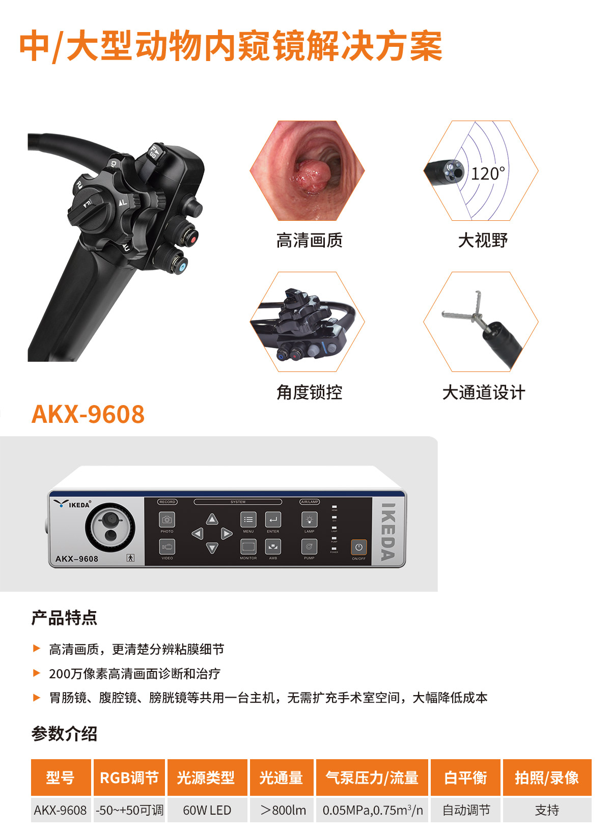 動物內(nèi)窺鏡系統(tǒng) AKX-9608